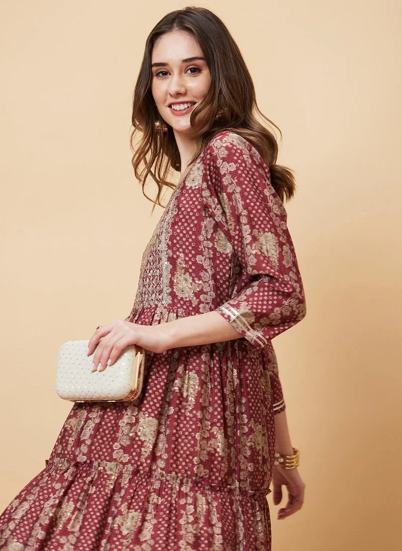 جلو باص جلوبس سنيكرز نسائي بطبعة زهور